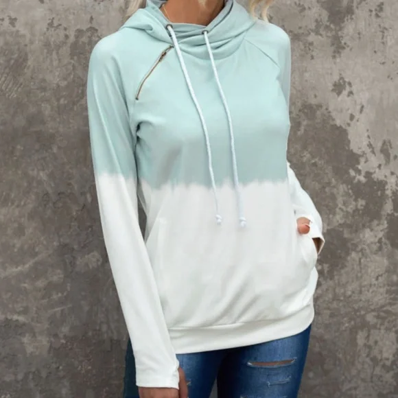 Drawstring zipper hoodie with pockets-21 PTP, 95% polyester and 5% elastane. - Picture 4 of 6